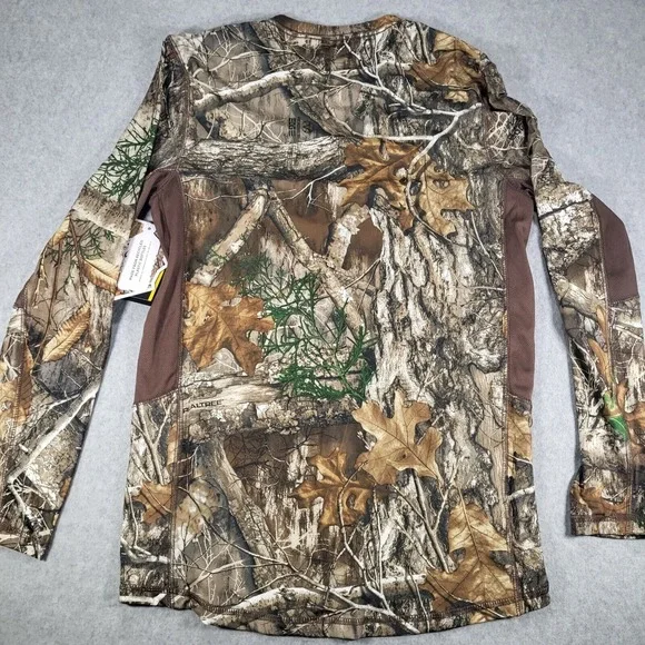 Realtree Long Sleeve Performance Hunting Tee Shirt Mens Small Black, Camo UPF 30 - Picture 7 of 16